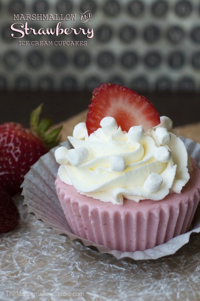 Marshmallow and Strawberry Ice Cream Cupcakes by The Marshmallow Studio